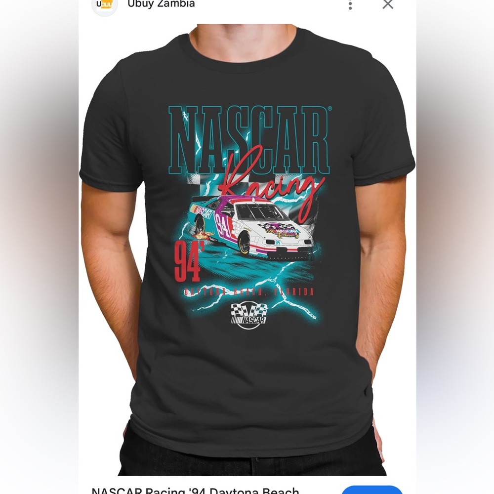 Nascar Racing Graphic Tee - Black and Teal